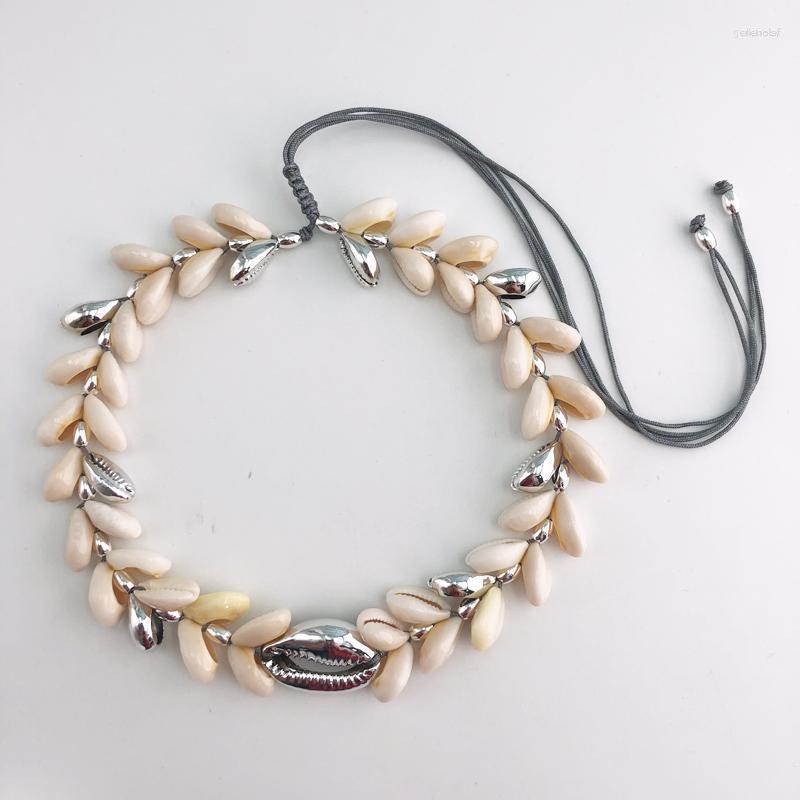 

Choker Chokers Bohemian Boho Gold/Silver Color Natural Large Conch Puka Shell Necklace Handmade Women Cowries Seashell JewelryChokers Gord22