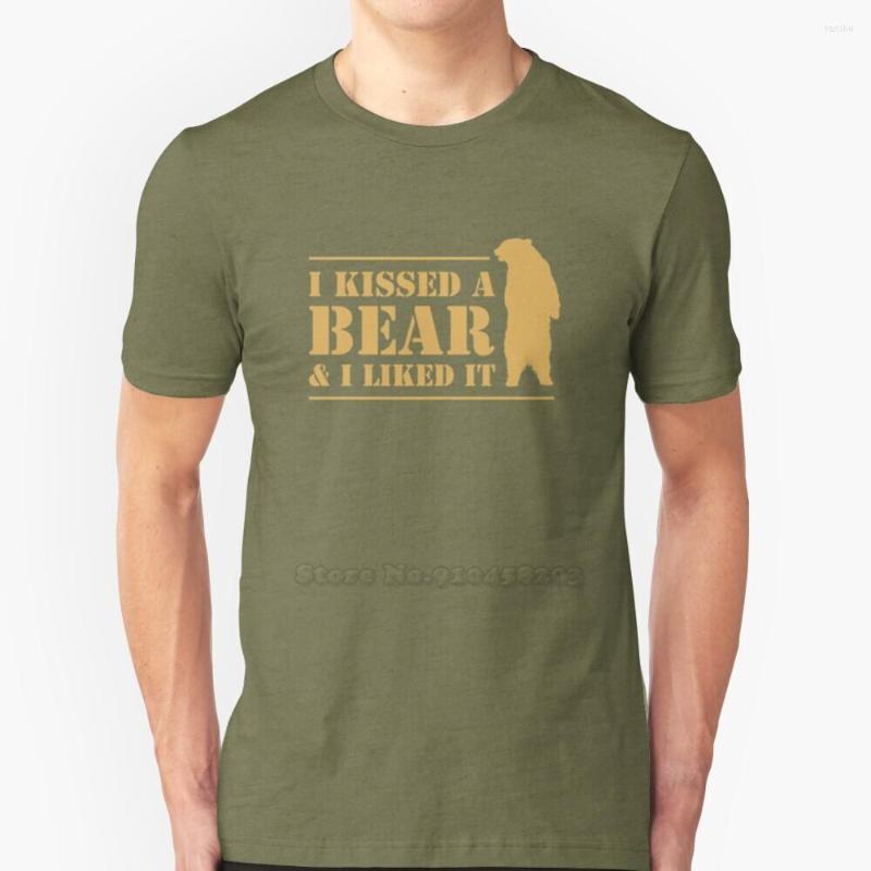 

Men's T Shirts I Kissed A Bear And Liked It Cool Graphic Men T-Shirt Soft Comfortable Tops Tshirt Tee Shirt Clothes Bears Cute Grizzly, Mtee-burgundy