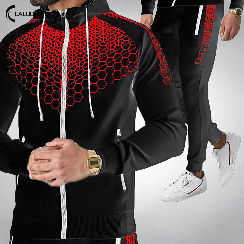 

Mens Tracksuits Fall Spring Hoodies Pants Two Piece Sets Men Fitness Clothing Leisure Sportswear Suits Male 230627, Sl002red