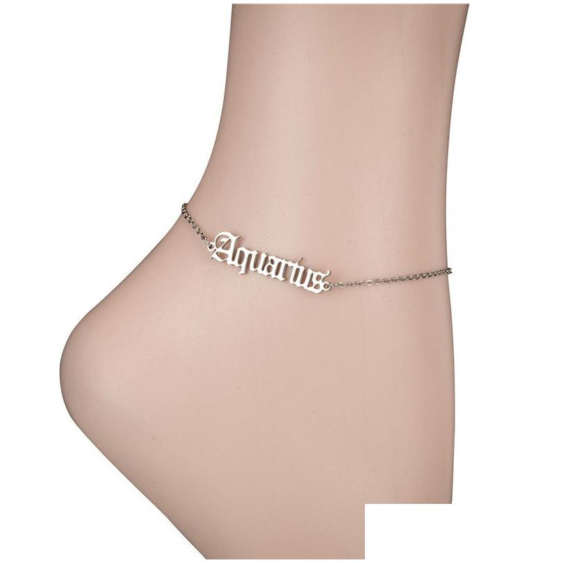 

Charm Bracelets Fashion Constellation Zodiac Bracelet Designed Letter Taurus Friendship Gold Adjustable Gifts For Women Birthday Dro Dhsc8