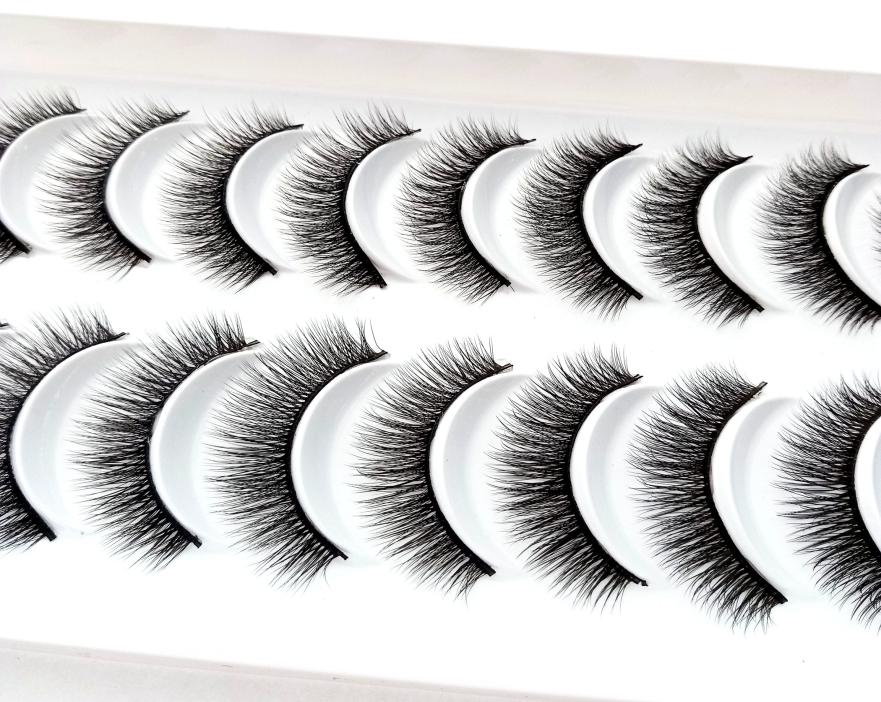 

2019 NEW 10 pairs 100 Real Mink Eyelashes 3D Natural False Eyelashes Mink Lashes Soft Eyelash Extension Makeup Kit Cilios 3d1291471108