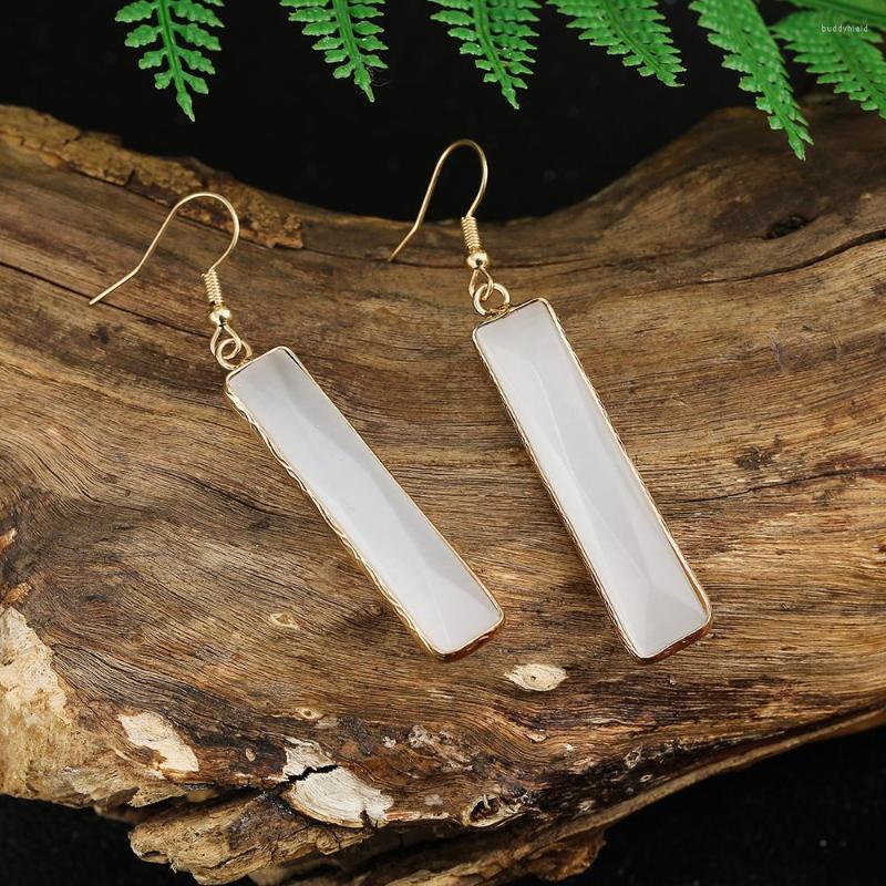

Dangle Earrings Moonstone Women Natural Stone Charm Drop