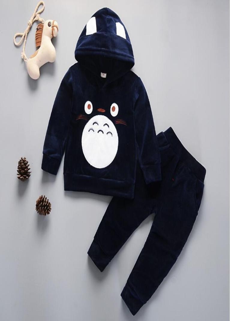 

Kids Spring Autumn Clothes Baby pleuche Hooded Sweatshirt Casual set Children Clothing Boys Winter Clothes Kids newborn clothing1291102, Gray