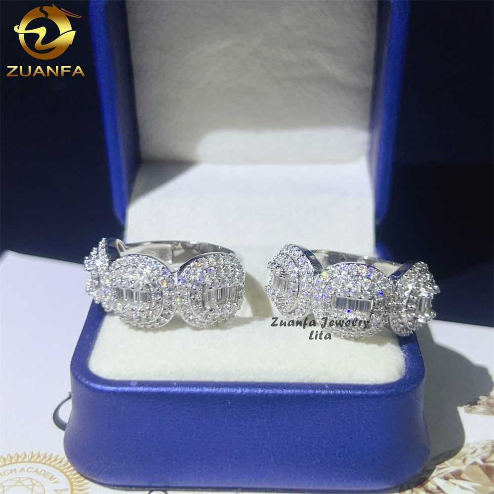 

Fine Jewelry New Design Cuban Rings Gra Certificate Diamond 925 Sterling Silver Moissanite Ring