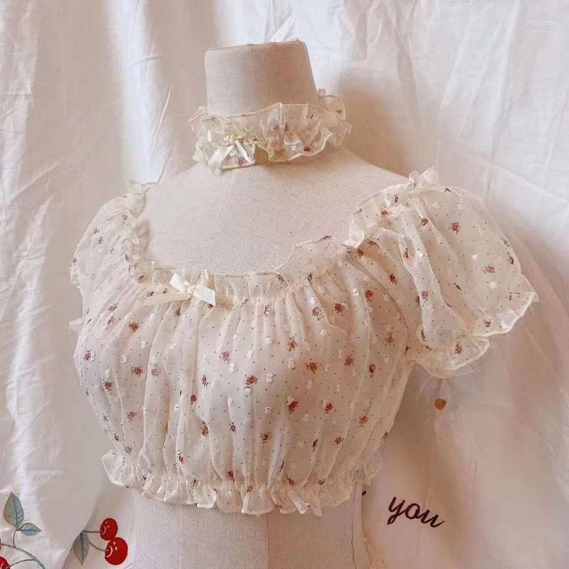 

Women's Sleepwear Japanese Kawaii Cute Girls Pajama Set Pink Lolita Sexy Tops And Shorts Underwear Womens Pijamas Mesh Nightwear Drop, Beige