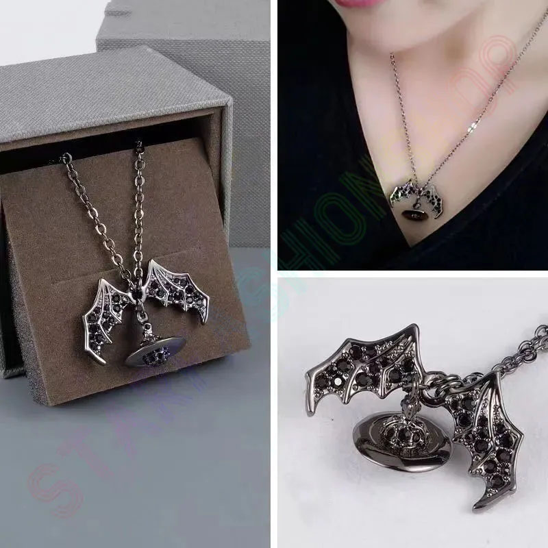 

Bat designer Pearl Necklace Saturn Beads Pendant Fashion Women Diamond Necklace Couple Jewelry Gift Bat Perfect High quality and greatw3210