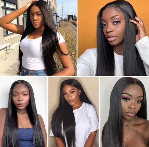 

13X4 13X6 HD Transparent Lace Frontal Wig Brazilian Straight Lace Front Wigs Glueless 4X4 Lace Closure Wig Human Hair PrePlucked, Natural color