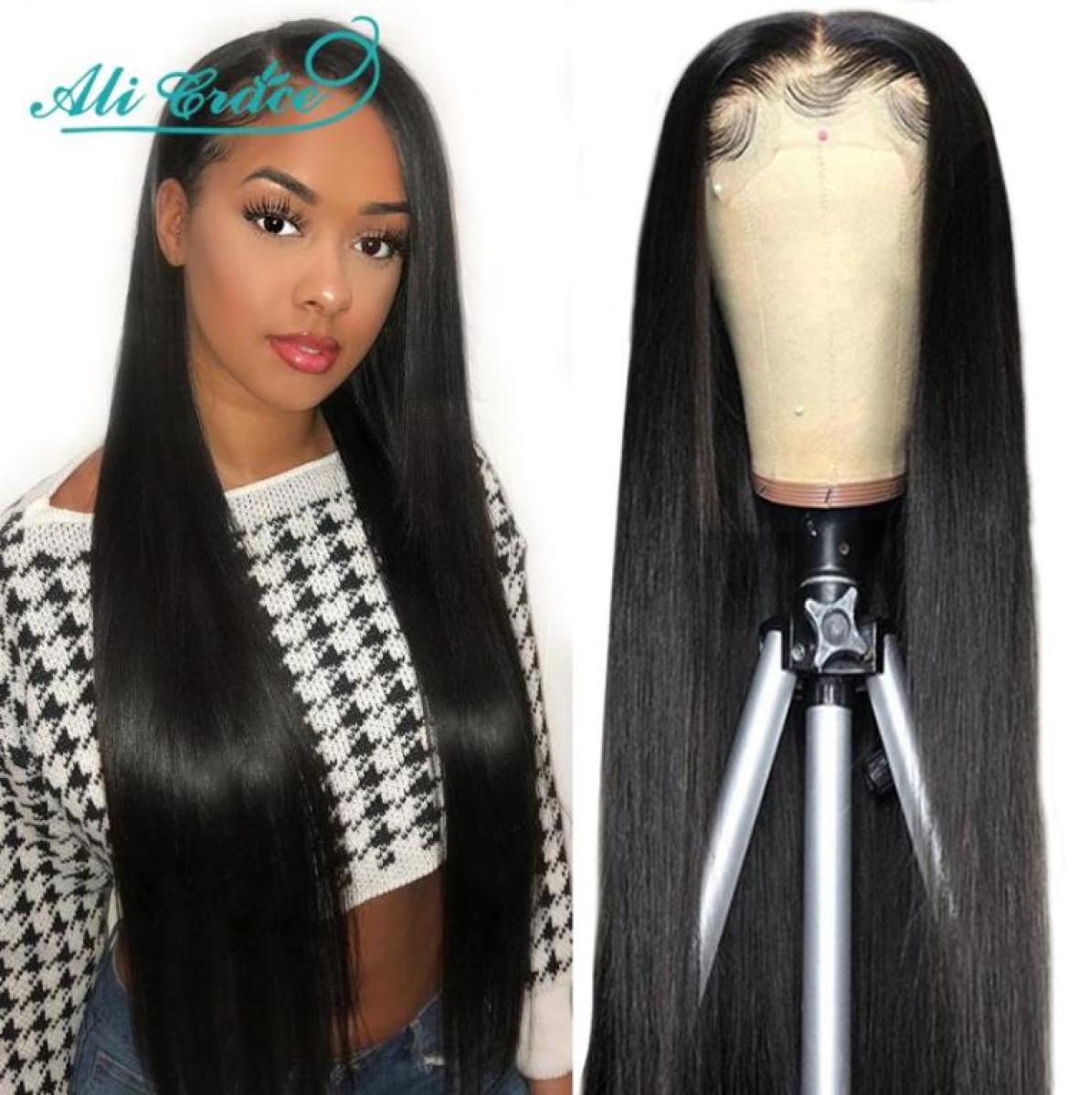 

30 Inch Lace Front Wig for Women Long Straight Closure Wigs 26 28 Inch Ali Grace 13X4 PrePlucked Lace Front Human Hair Wigs77772202980186, Ombre color