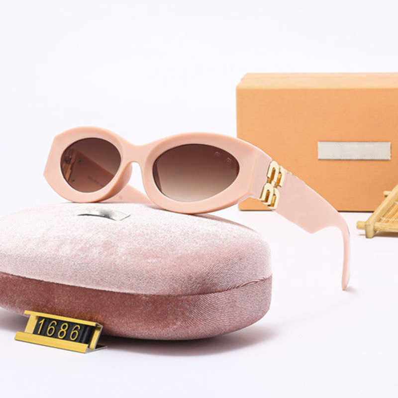

Designer Miu sunglasses women sunglasses fashion oval frame glasses Hawaii beach polarized sunshade uv400