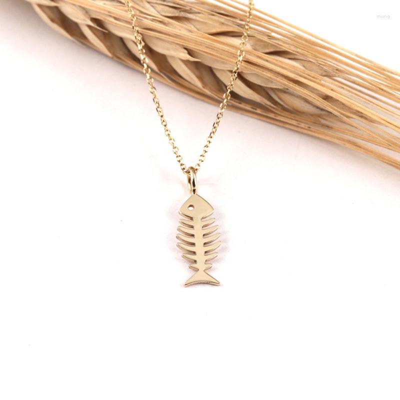 

Pendant Necklaces Stainless Steel Necklace Jewelry Fashion Geometric Fish Chain Choker For Women Collares Para Mujer Gifts