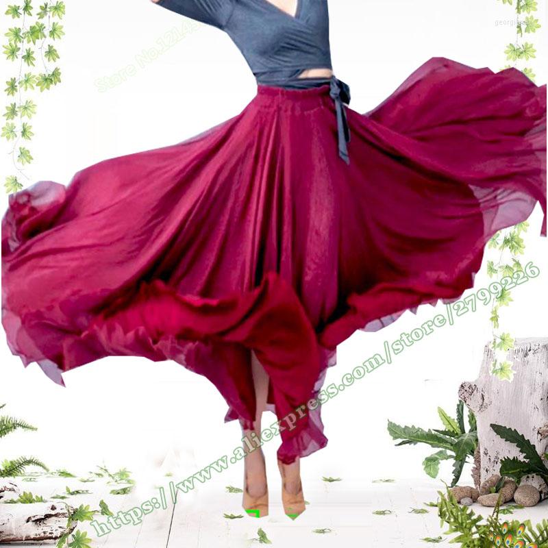 

Skirts Female Fashion Casual Plus Size 6XL 7XL Elegant Big Hem Chiffon Tulle Tull Ladies Long Skirt Summer Dance Maxi For Womens, Black