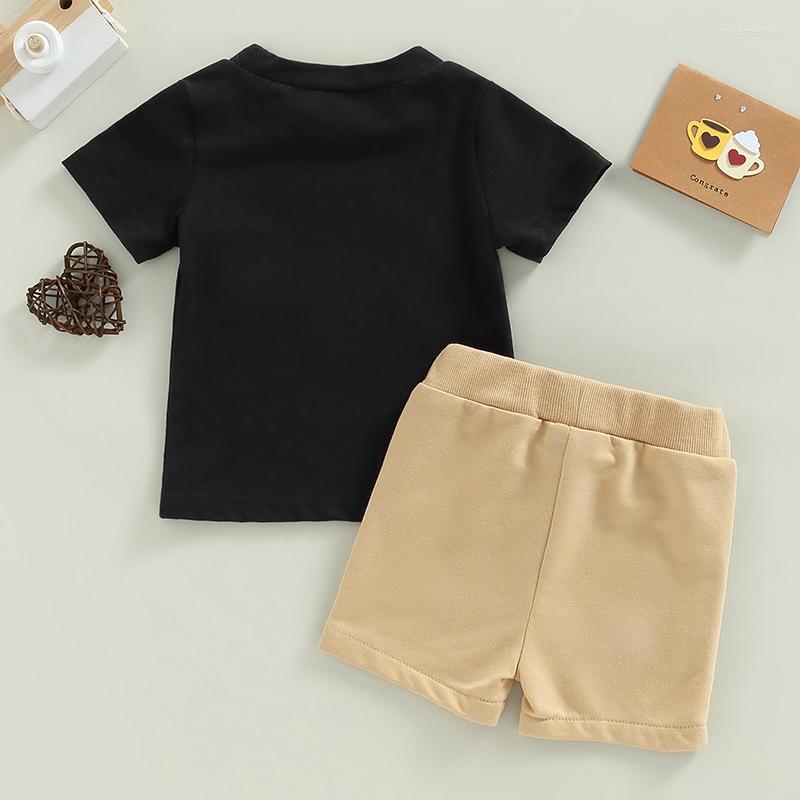 

Clothing Sets 0-3T Born Baby Boys Summer Outfits Letter Print Short Sleeve T-shirt And Stretch Casual Shorts Set Tracksuit For Children, Crimson