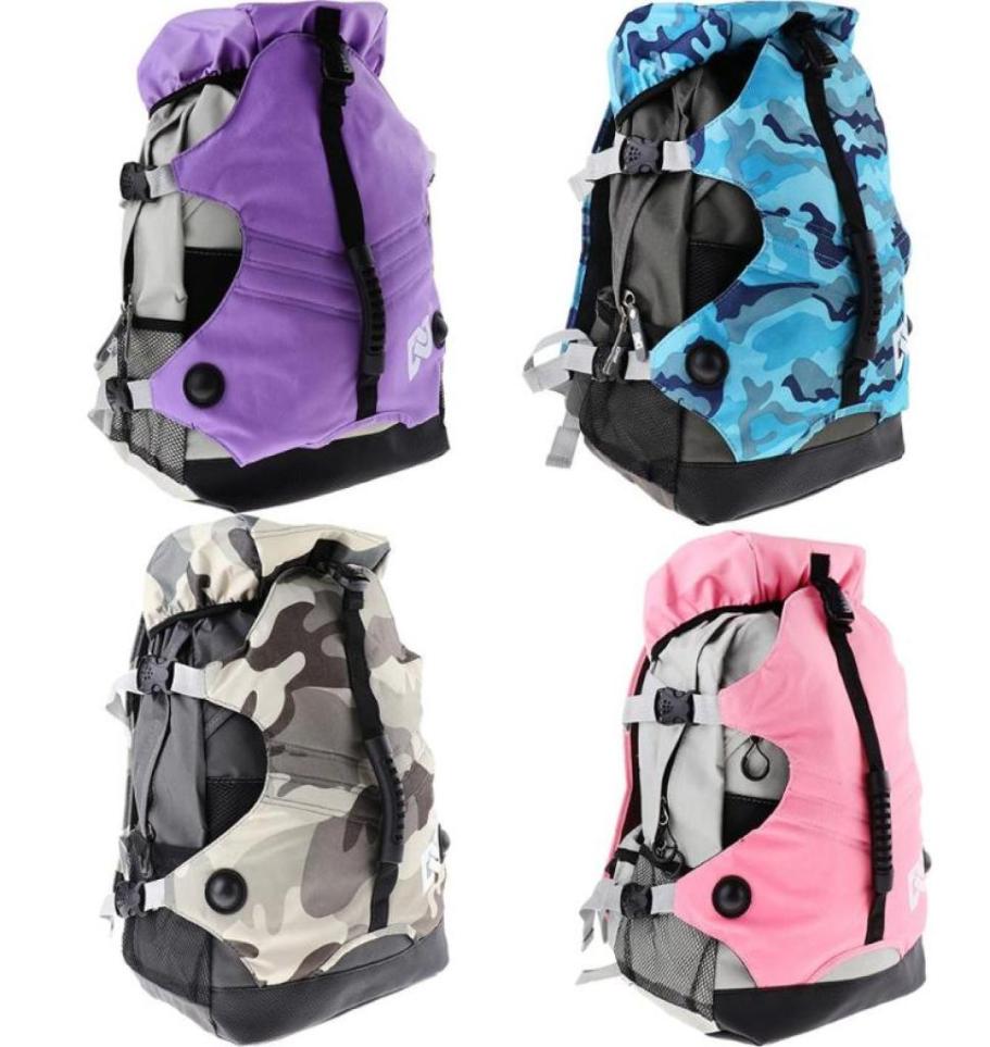 

Day Packs Professional Roller Skates Backpack Inline Skating Shoes Boots Carry Bag Durable Multipocket Sports Rucksack Unisex9985897, Purple