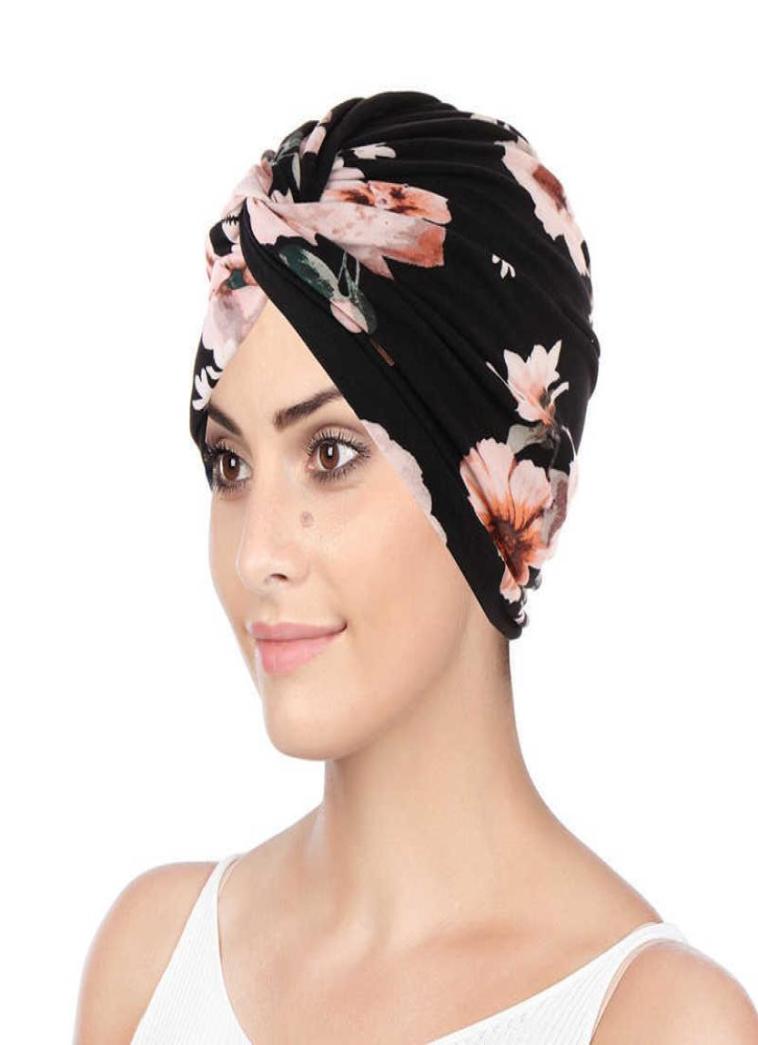 

Women Muslim Cotton Turban Folding Cross Knotted Hair Ribbon Scarf Elastic Head Wrap Headwear Bandanas Lady Hair Hats Beanie X08035551996