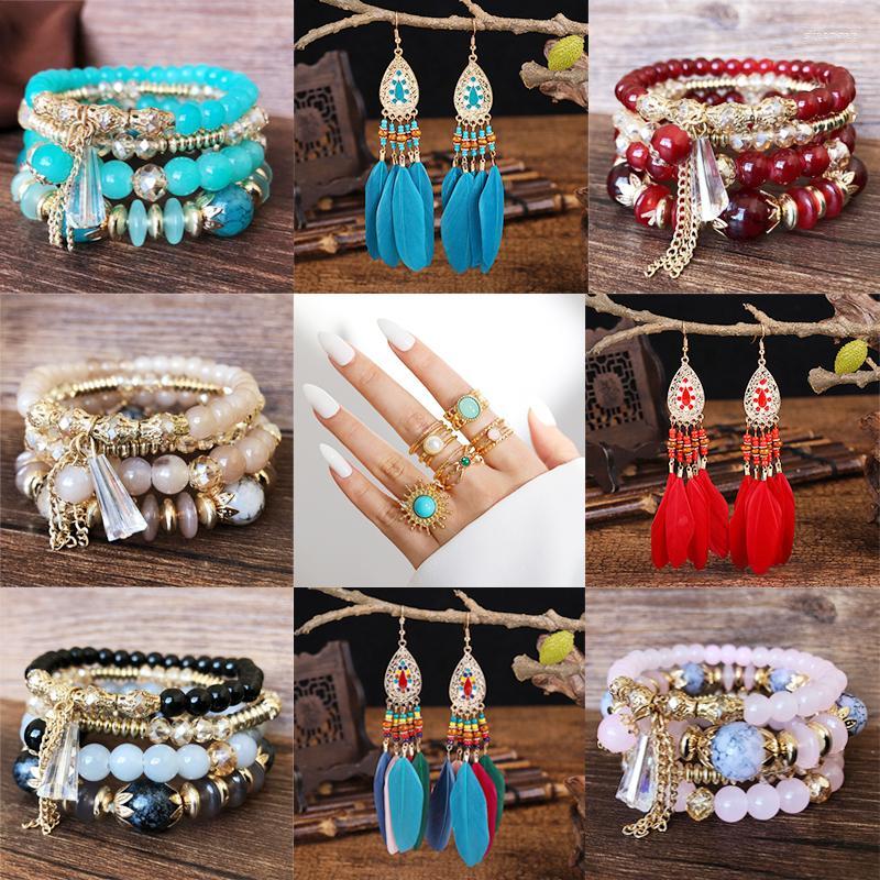 

Strand 4-Pack Crystal Bracelet Multilayer Beaded Featured Style Exotic Personalized Gift