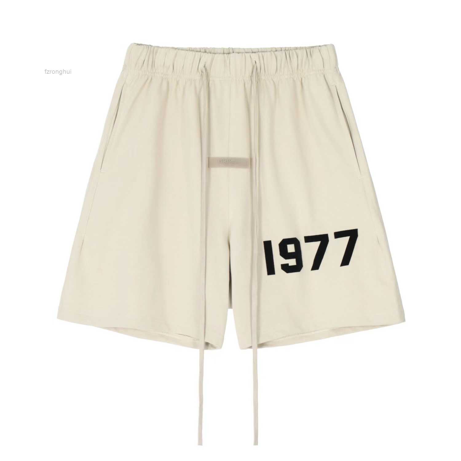 

Mens Ess 1977 Shorts Letter Printed Short Pants Casual Fashion Summer Men Essen for Male Streetwear Loose Sports Clothing 1 NJB8, Brown