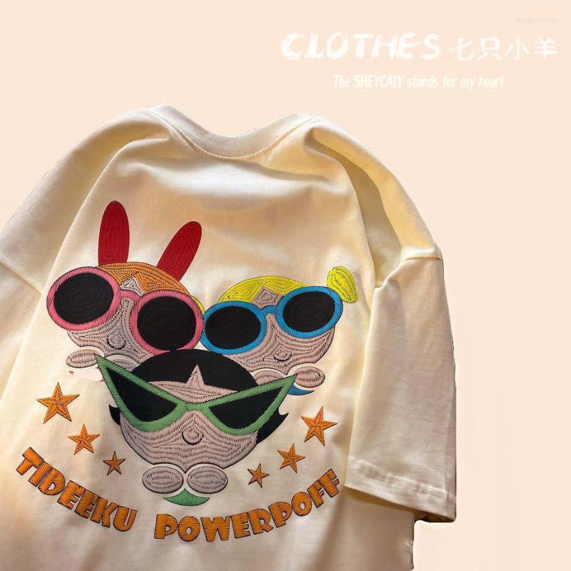 

Men' T Shirts Pure Cotton Short-sleeved Men' And Women' High Street Loose All-match T-shirt Summer Simple BF Style Tees Anime Y2k