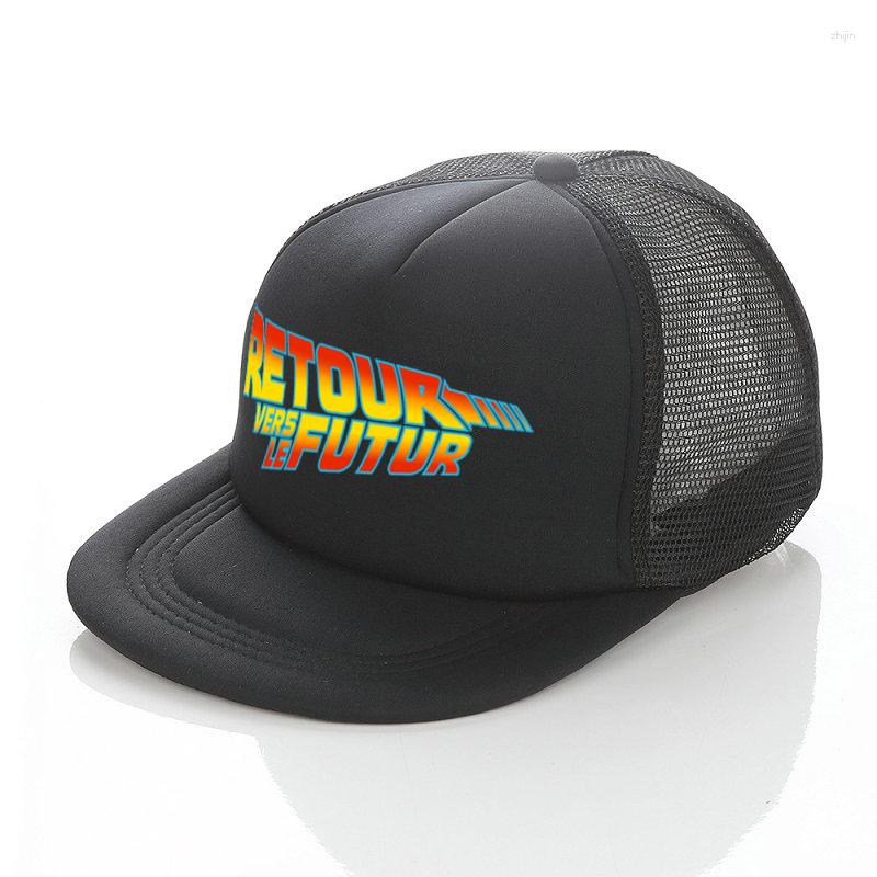 

Ball Caps Unique Harajuku Time Travel Design Hat Rainbow Color Back To The Future Trucker Cap Machine DeLorean DMC Car Snapback YF029, Yf02906