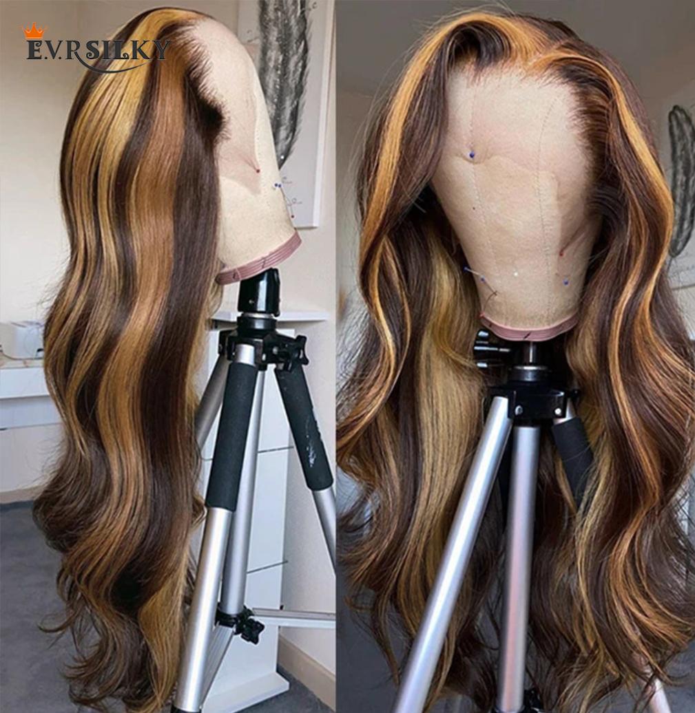 

body wave lace front wig brazil colored human hair wig womens honey blonde high gloss no glue lace hd transparent7576605, Natural color