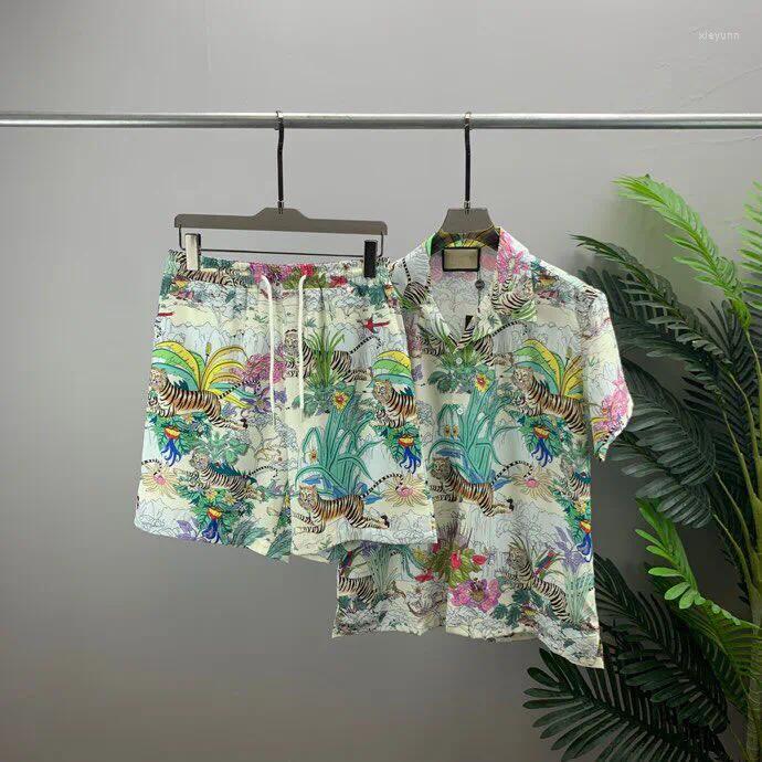 

Underwear Men's Plus Tees & Polos European And American Retro T-shirt Graffiti Full Print Hawaii Vacation Beach Casual Short-sleeved Floral