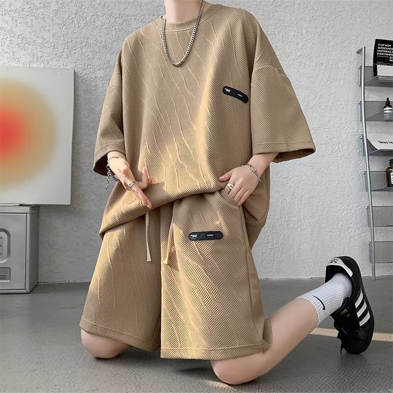 

Mens Tracksuits Y2k 2 Piece Shorts Sets Men Outfit Summer Vintage Short Sleeve Solid Tshirt Korean Fashions Basketball Suit Set 230627, Ot010