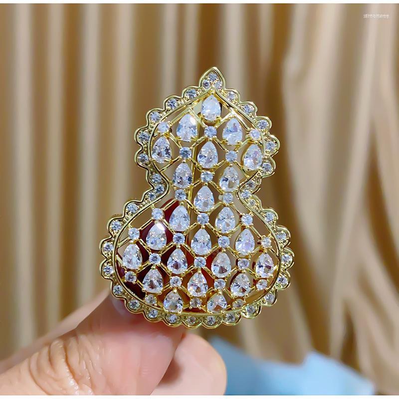 

Brooches French Retro Waterdrop Zircon Hyacinth Copper Pins For Women Men Suit Jacket Accessories Jewelry Elegant Broche Pin