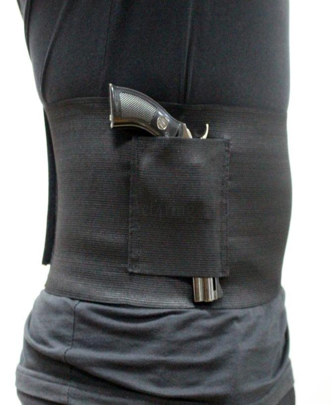 

Tactical Slim Wrap Concealed Carry Belly Band Pistol Holster Band Gun Holster 3037 inch1087570, Black
