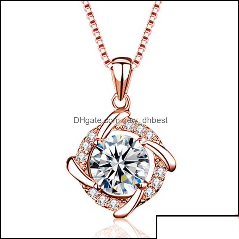 

Pendant Necklaces Spinning Windmill Necklace Inlaid With Crystal For Women Luxury Jewelry Wholesale Sier Dh Drop Del Delivery Pendant Dhtk6
