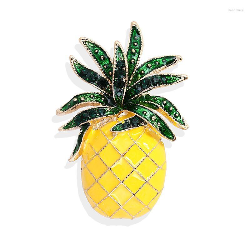 

Brooches Creative Rhinestone Pineapple For Women Cute Fruit Enamel Brooch Pin Trendy Dresses Coat Corsage Jewelry Gift