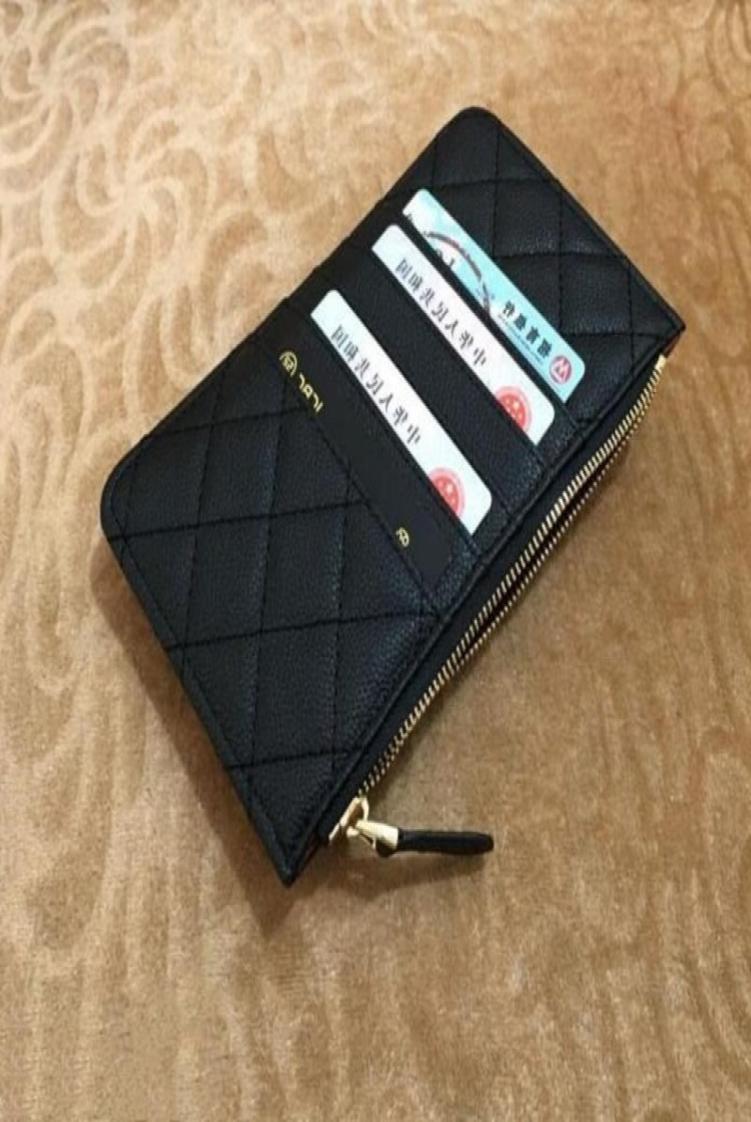 

Mobile phone bag Zipper pocket Wallet Luxury VIP Gift Leather Credit card Paris designer Name holder Zero Purse2397530, Black