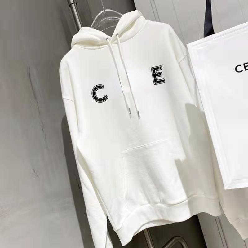 

CE Designer Top Men's Hoodie Fall Winter New Classic Letter C Solid Color Sweater High Quality Drawstring Sweater Loose Men's Women's Thin Jacket, White