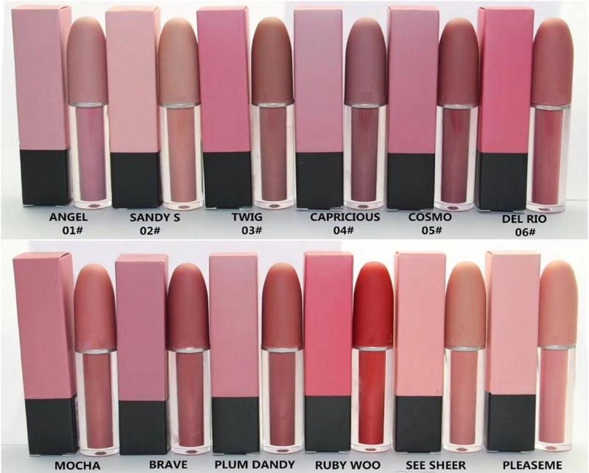 

New Makeup Lip cosmetics Selena Christmas limited edition bullet lipstick Lustre Lip Gloss 12 colors DHL 2398154, Mixed color