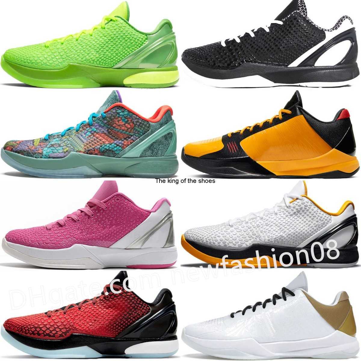 

NEW Mamba 6 Protro Grinch Basketball Shoes Men Mambacita Bruce Lee Big Stage Chaos 5 Rings Metallic Gold Mambacita Sweet 16 Mens Trainers Sports Outdoor Sneakers, M008