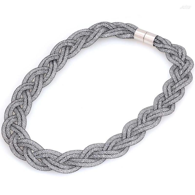 

Choker Miasol Handmade Resin Crystal Necklace Statement Woven Full Tiny Braided For Women Gifts