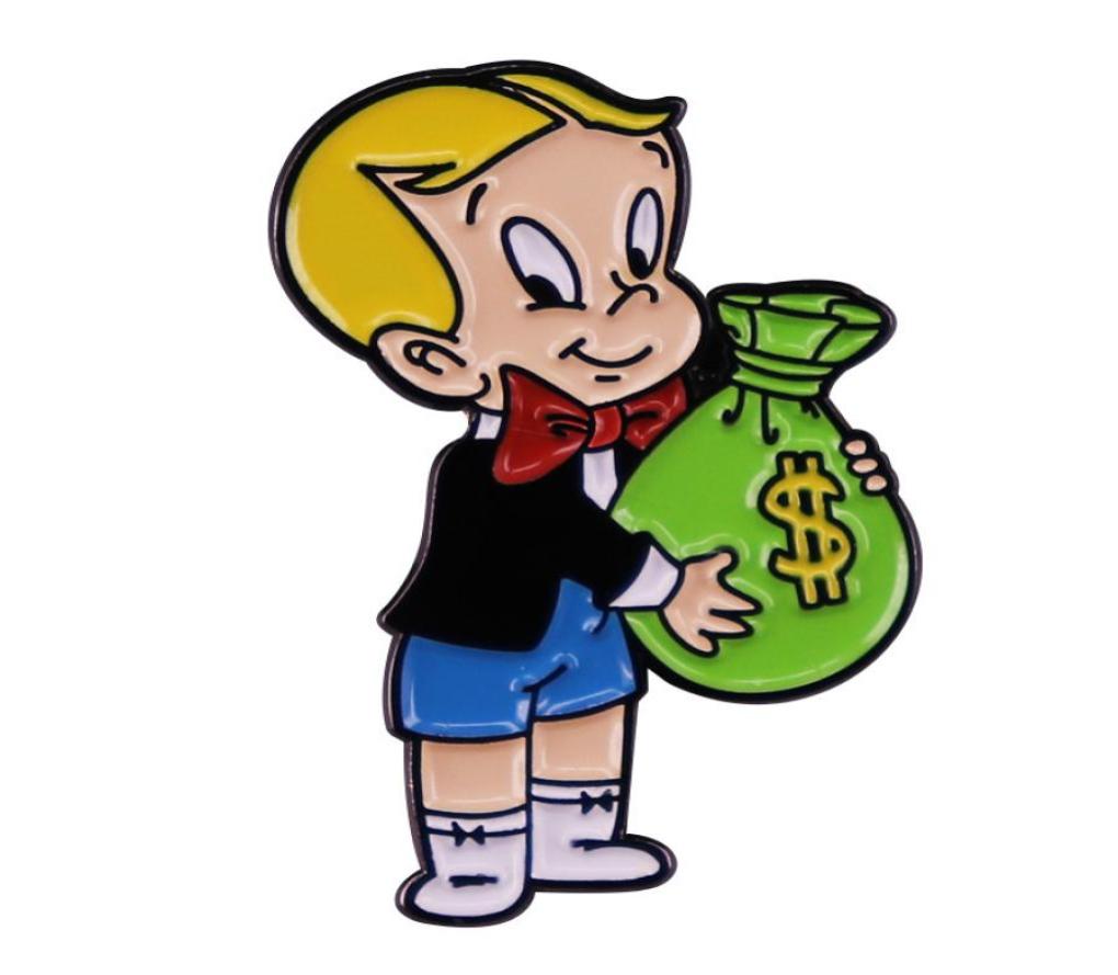 

Richie Rich Money Bag Enamel Pin Brooch Cartoon Character Art Badge Fashion Jewelry Gift4479321, Red