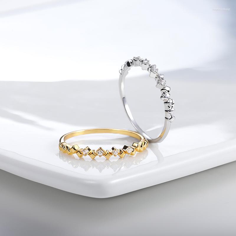 

Wedding Rings Women's Fashion Thin Ring Crystal Jewelry 2023 Stackable Knuckle Bague Femme Sister Gifts