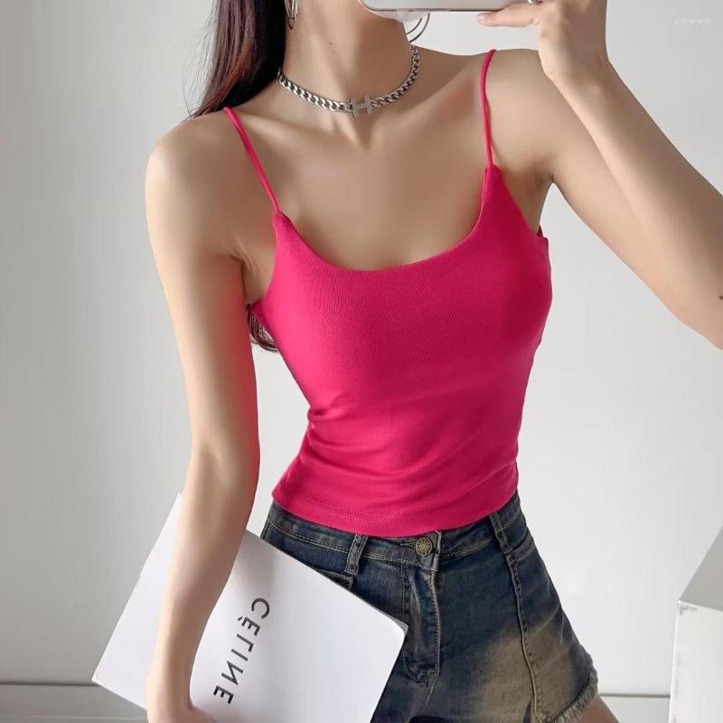 

Women' Tanks TVVOVVIN Summer Women' Tank Top Slim Fit Sleeveless Self Carrying Chest Cushion Sports Versatile Sexy Strap ZE1L, Apricot