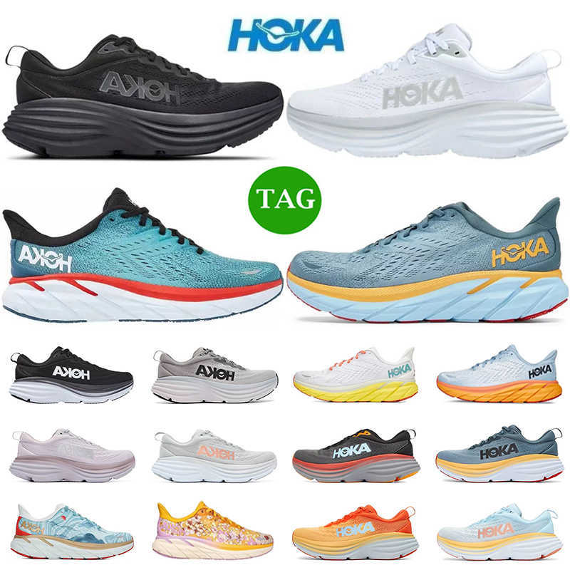 

2023 Men Women Hoka One Running Shoes Hoka One Bondi Clifton 8 Triple Black White Grey Blue Yellow Runners Mens Trainers Outdoor Sneakers, 17