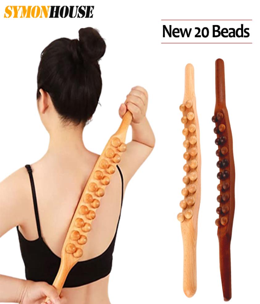 

Full Body Massager 20 Beads Gua Sha Massage Stick Carbonized Wood Back Scrapping Meridian Therapy Wand Muscle Relaxing Guasha 22108956116