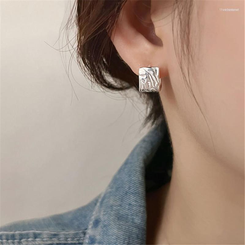 

Hoop Earrings 925 Silver Needle Cute Square For Women Exquisite Geometric Huggies Pulseras Mujer Eh1130