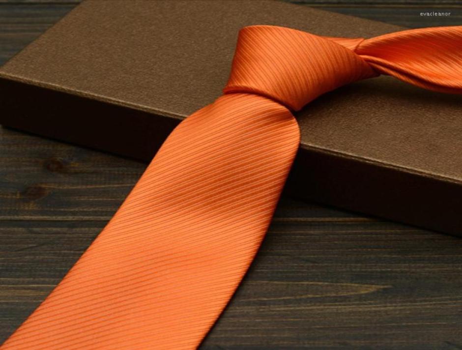 

Bow Ties Brand Fashion 2022 Arrivals Solid Color Men Tie Business Wedding Neckties Evening Party For With Gift Box Orange3501552