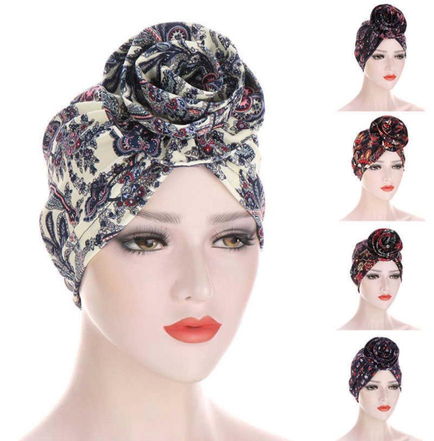 

Women Muslim Flower Turban Hat African Print Stretch Bandana Head Wrap Long Scarf Female Party Headwear Cap Hair Accessories X08039938737