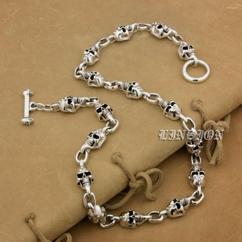 

Chains 925 Sterling Silver Handmade Skulls Mens Boys Biker Rock Punk Necklace 9N022N