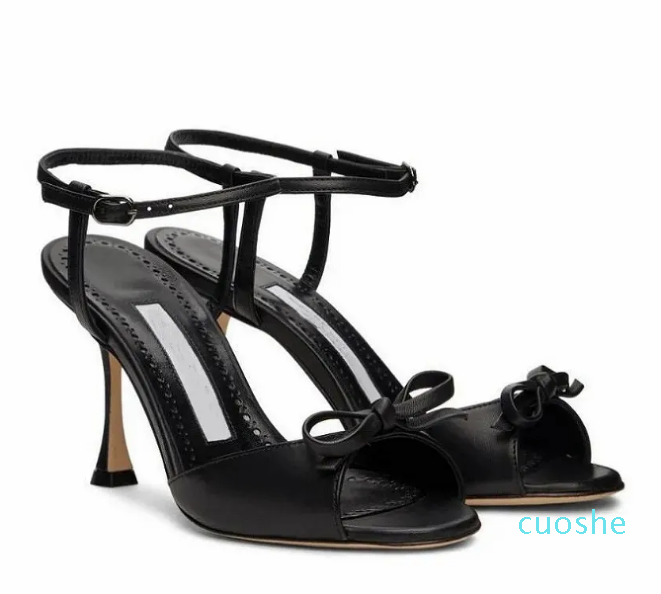 

2023 Sandals Women's Open Toe Bow Lady Stiletto High Heels Sexy Gladiator Sandalias Party Wedding Bridal EU35-43 Box
