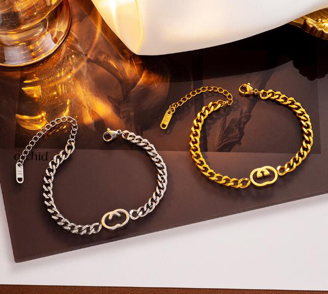 

Gold Silver 2color Women Luxury Designer Bangle 18K Gold Plated Titanium Steel Wedding Lovers Gift Bracelet Jewelry