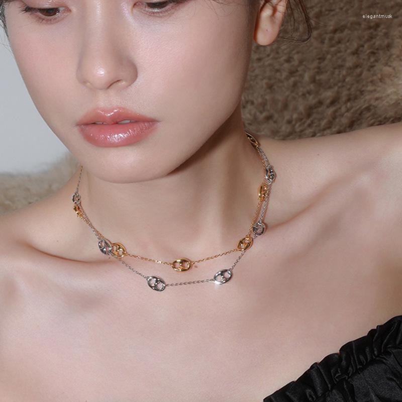 

Pendant Necklaces 2023 Affordable Luxury Fashion Long Pig Nose Necklace Personalized European And American Special-Interest Design Exquisite