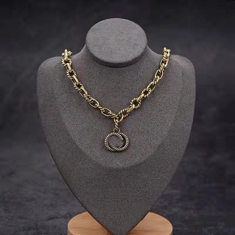 

High quality jewelry diamond pendant Classic Titanium steel diamonds bottle gourd Pendant Cuban Choker Necklace Collares Punk Vintage Chunky Thick Link Chain