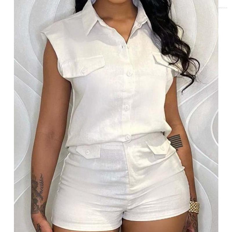 

Women' Tracksuits Wepbel Summer Shorts 2 Piece Sets Outfits Short Sleeve Tops Solid Color Shirt Top Women High Waist Sexy Pants, White