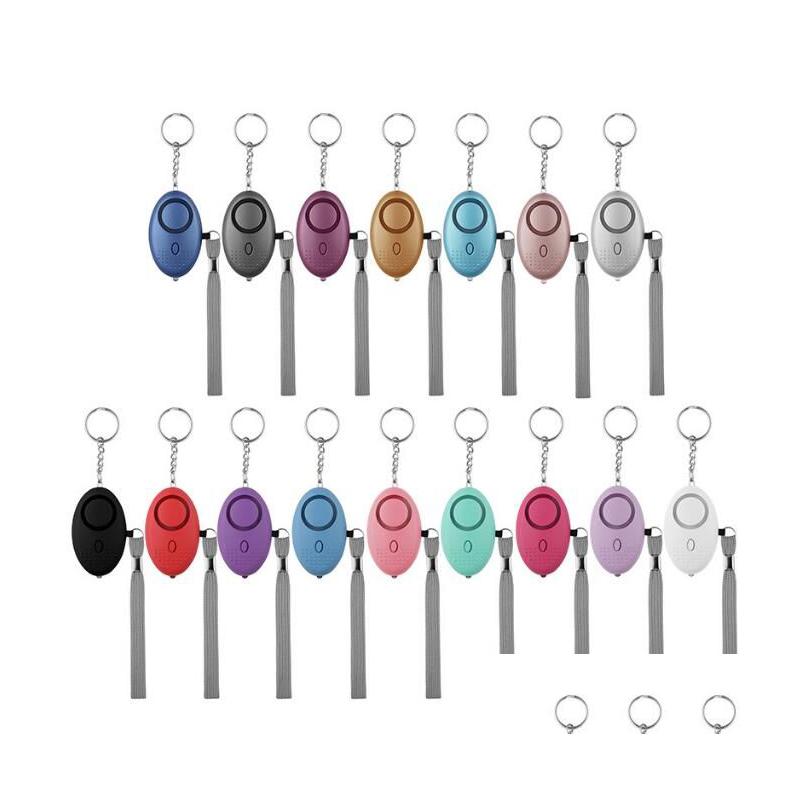 Keychains Lanyards 16 Colors 130Db Egg Alarm Keychain Self Defense Security For Girl Women Elderly Protect Alert Safety Scream Lou Dhdas-image-880173976