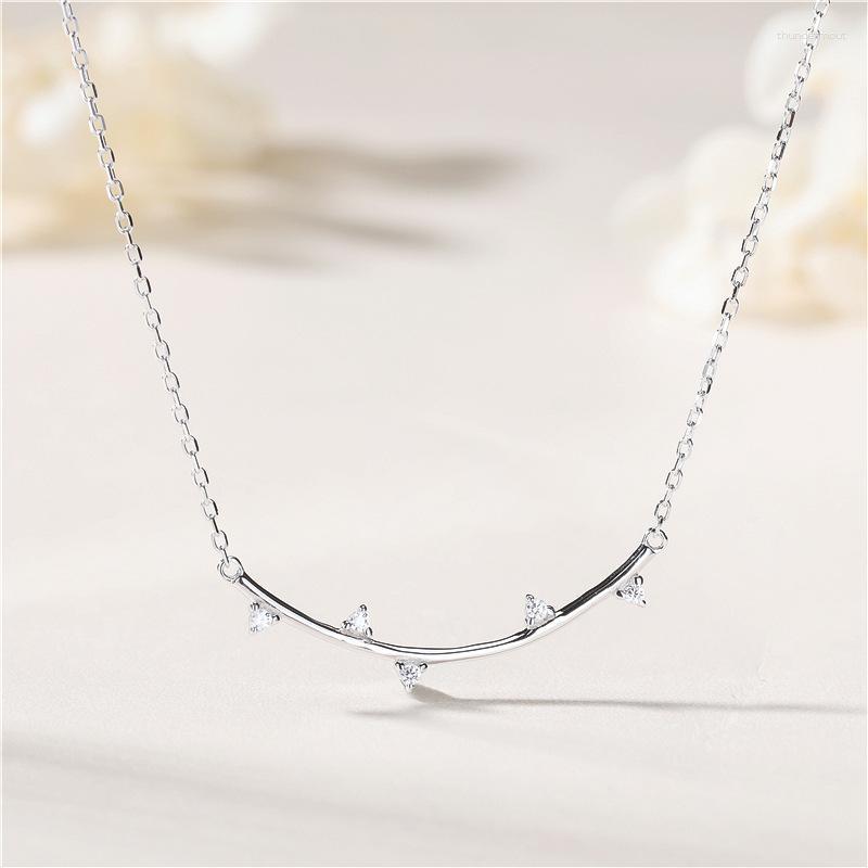 

Chains Sterling Silver Necklaces 925 For Women Curved Necklace Jewelry